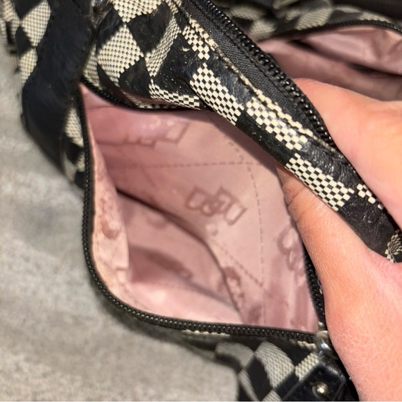 Betty Boop Black & White Checkered Vinyl Shoulder Bag W/ Adjustable Strap Y2K - Picture 11 of 14